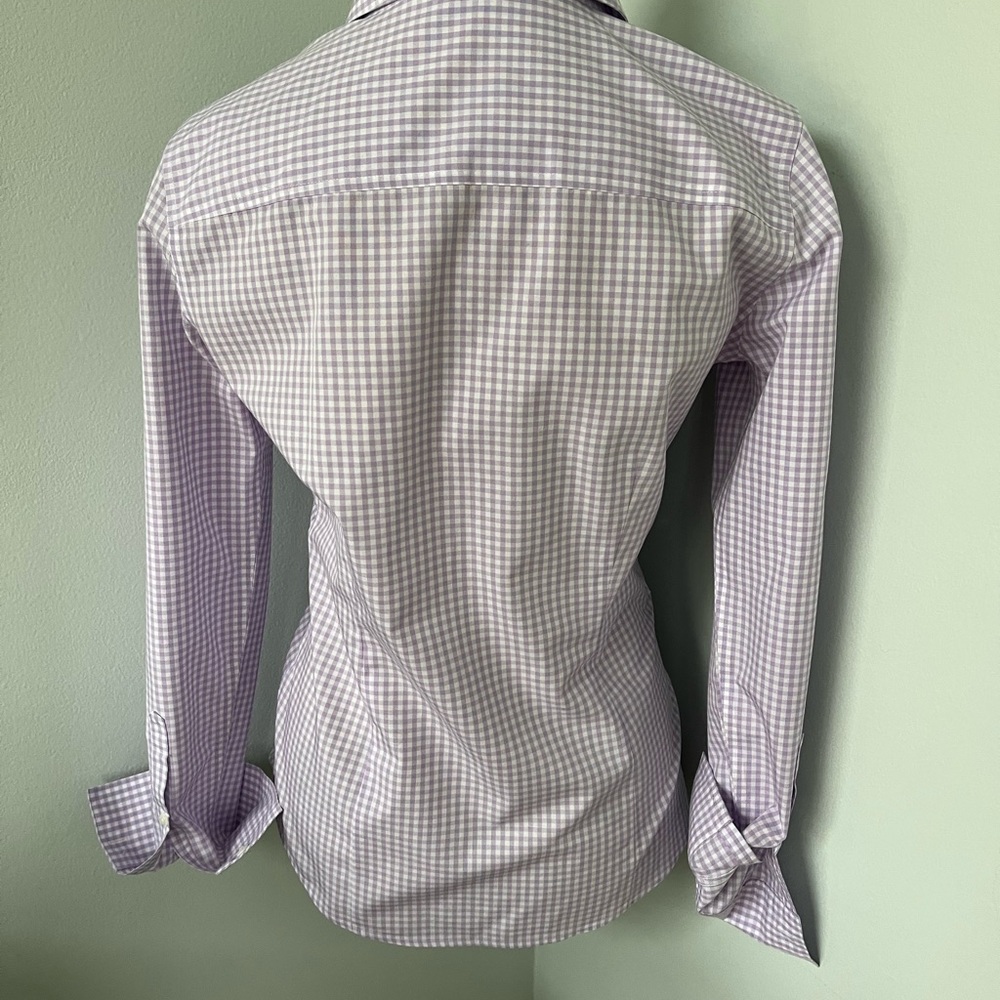 Brooks Bros. Purple Gingham Fitted Buttoni-Up Shirt - Picture 3 of 8
